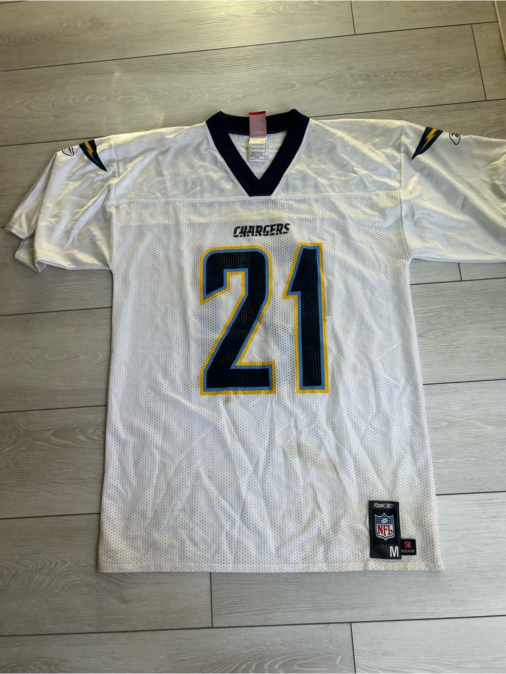 LT San Diego Chargers White #21 Men’s Football Jersey - Classic Team Style